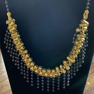 Handmade Metal Chain Necklace Gold, Black, Copper Plated One Of A Kind